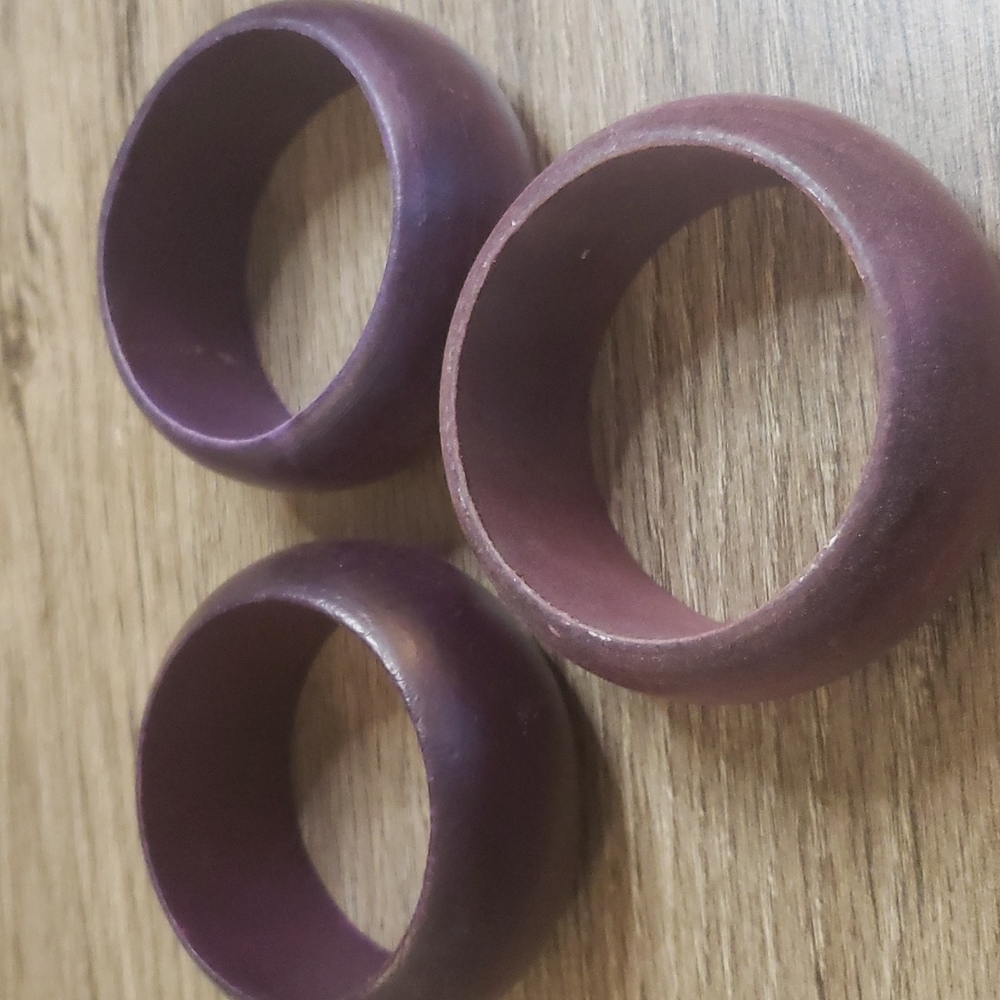 3 wooden bangles/bracelets